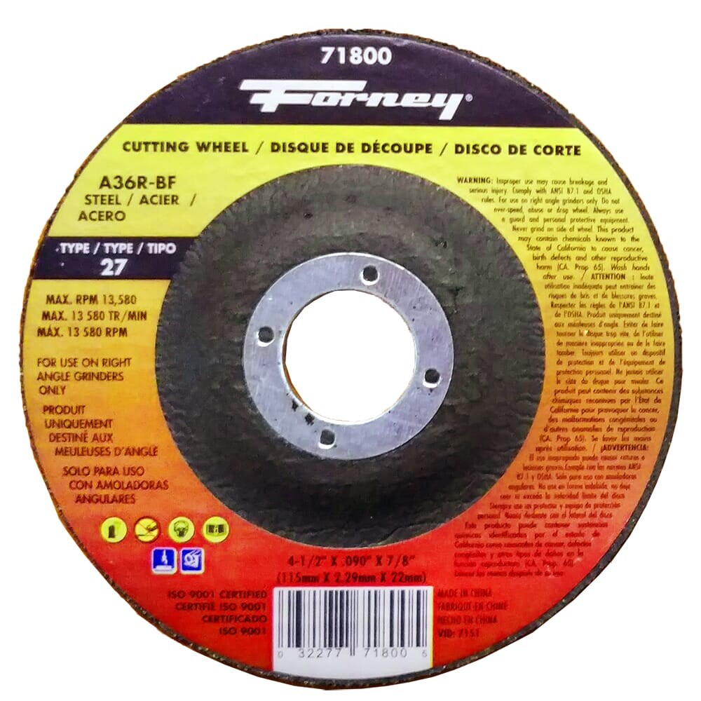71800 Cut-Off Wheel, Metal, Type 2